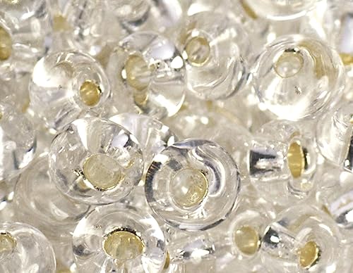 Japanische Magatama-Perlen, Silber, Weiß, 3 mm, 100 g. von INNSPIRO