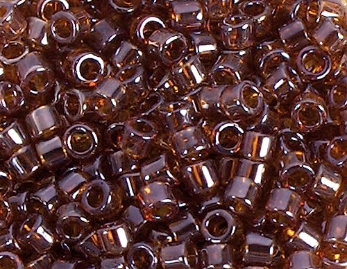 Japanische Perlen Zylinder Schatz glänzend Bronze 1,8mm.11/0 100gr. von INNSPIRO