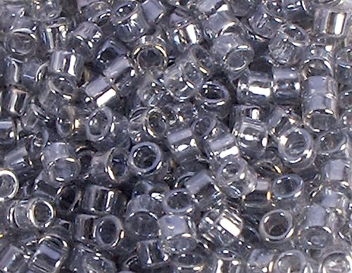 Japanische Perlen Zylinder Schatz glänzend grau 1,8mm.11/0 100gr. von INNSPIRO