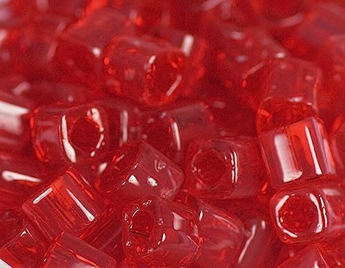 Japanische Perlen in Würfelform, transparent, Granat, 4 mm, 100 g. Japanische Perlen in Würfelform, transparent, Granat, 4 mm, 100 g. von Toho