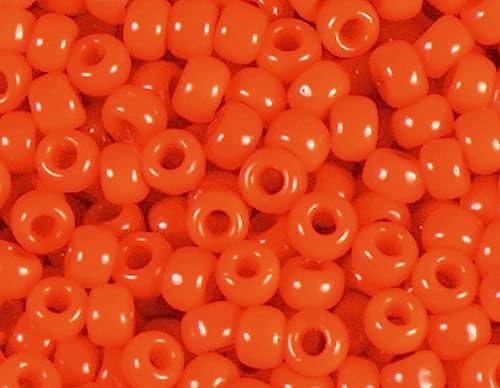 Japanische Rocaille-Perlen, undurchsichtig, Orange, 2,2 mm, 11/0, 100 g. von INNSPIRO