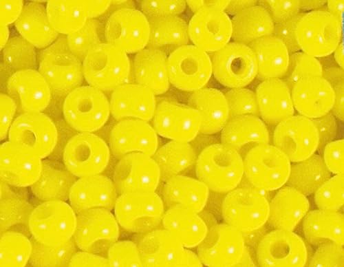 Japanische Rocaille-Perlen, undurchsichtig, gelb, 2,2 mm, 11/0, 100 g. von Toho