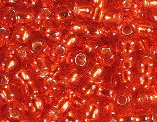 Japanische Rocailleperlen, versilbert, Rot, 2,2 mm, 11/0, 100 g. von INNSPIRO