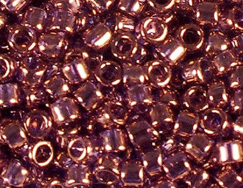 Japanische Schatz Zylinder Perlen Gold Lila 1,8mm.11/0 100gr. von INNSPIRO