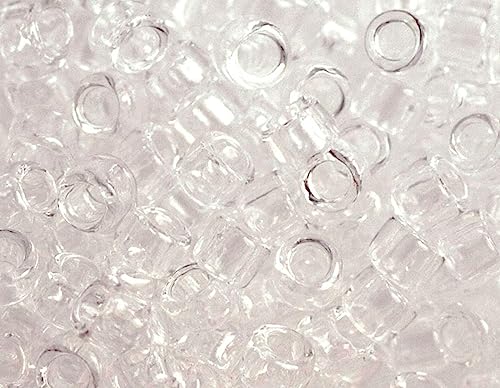 Japanische Treasure-Zylinderperlen, transparent, weiß, 3,3 mm, 8/0, 100 g. von Toho
