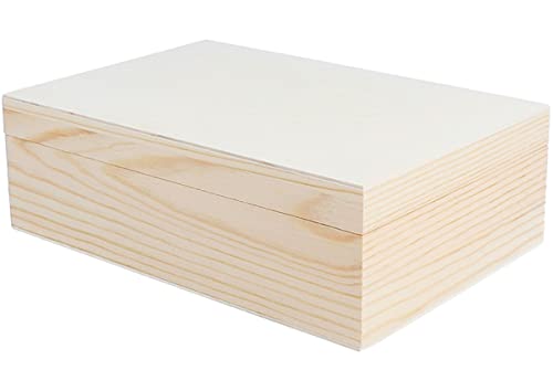 Kiste aus massivem Kiefernholz und rechteckigem Blech, 22 x 15 x 7 cm. von INNSPIRO