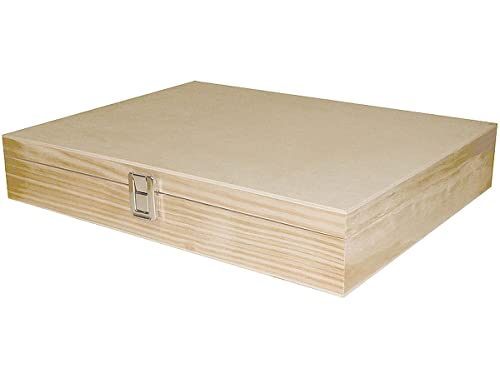 INNSPIRO Kiste aus massivem Kiefernholz und rechteckigem Blech, 42 x 32 x 8 cm. von INNSPIRO