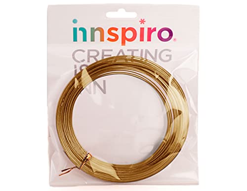 INNSPIRO Magisches Aluminium-Garn, flach, Gold, 5,0 x 1,0 mm, 5 m. von INNSPIRO