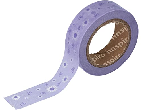 INNSPIRO Washi Masking Tape Blumen und Schleifen lila 15 mm x 10 cm - Übersee-Serie von INNSPIRO