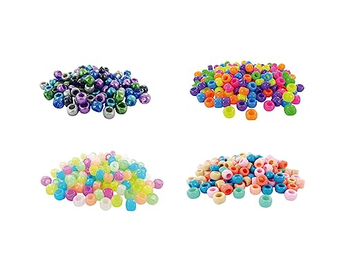 Perlen aus Johannisbeere, bunt, blickdicht, Durchmesser 9 mm, 1000 Stück, Durchmesser 4 mm. Beutel von INNSPIRO