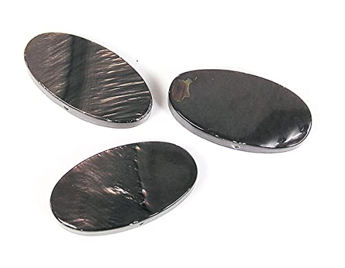 Perlenmuschel, oval, glänzend, schwarz, 20 x 10 mm, 250 g, 154 u, ca. von INNSPIRO