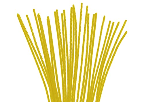 Pfeifenreiniger Chenille, gelb, 4 mm x 30 cm. 50 Stück. von INNSPIRO