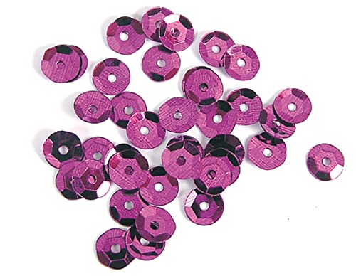 Silberne Pailletten, Fuchsia, 7 mm, 500 g, 37500 U, ca. von INNSPIRO