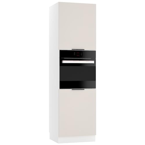 INOBA home Küchenschrank Breite:60 cm Beige Backofenschrank Küchenmöbel Küchenzeile Backofen Hochschrank Küchenschränke Einzeln Savor Kollektion von INOBA home