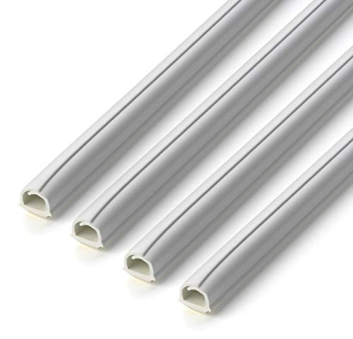 Inofix cablefix Selbstklebender Flexibler Kabelkanal 8 x 7 mm, 1m lang; 4er Set (weiß) von INOFIX