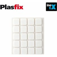 Packung mit 20 weißen synthetischen Klebefilzen 17x17mm Plasfix Inofix von INOFIX