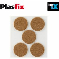 Packung mit 5 selbstklebenden synthetischen braunen Filzen Ø34 mm Plasfix Inofix von INOFIX