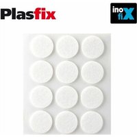Packung mit 12 weißen synthetischen Klebefilzen Ø22 mm Plasfix Inofix von INOFIX