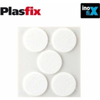 Packung mit 5 weißen synthetischen Klebefilzen Ø34 mm Plasfix Inofix von INOFIX