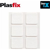 Packung mit 6 weißen synthetischen Klebefilzen 31x31mm Plasfix Inofix von INOFIX
