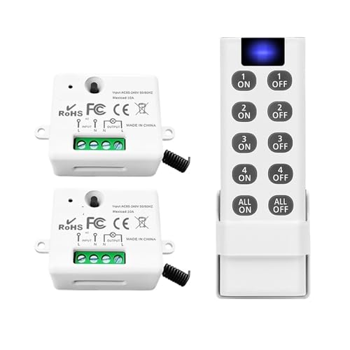110 V 220 V Mini-Relais-Empfänger 4 in 1 Fernbedienung(2Receiver 1Transmitt) von INOJIKGV