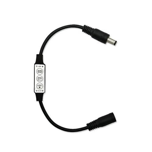 3-Tasten 5V 24V einfarbige LED-Leuchte mit Tastensteuerung for Einstellen der Helligkeit Dimmer(With DC Plug Black) von INOJIKGV