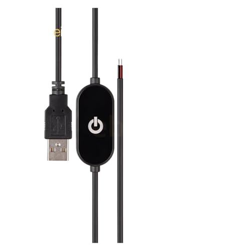 5 stücke 2A 5V Touch Dimmer Schalter Kabel 1,5 m Stecker auf 2 Draht Controller(Black USB 5V 2A) von INOJIKGV