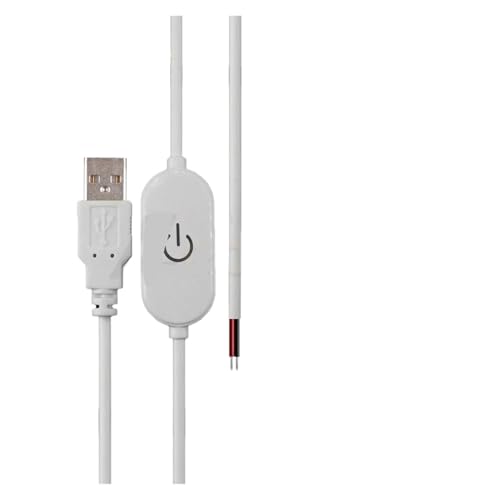 5 stücke 2A 5V Touch Dimmer Schalter Kabel 1,5 m Stecker auf 2 Draht Controller(White USB 5V 2A) von INOJIKGV