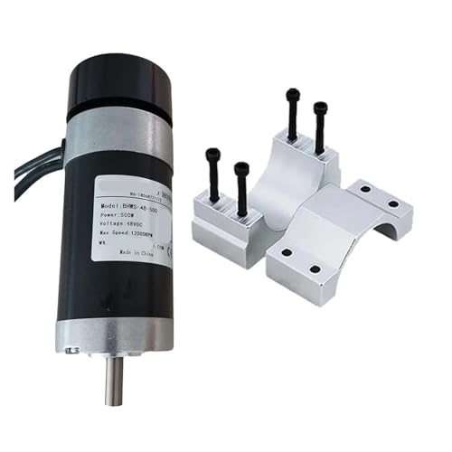 500 W bürstenloser Gleichstrommotor, hohe Geschwindigkeit, hohes Drehmoment, luftgekühlter Gleichstrom-Spindelmotor mit 0–48 V + 1 Satz Halterungen von INOJIKGV