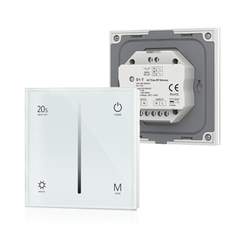 AC-Thyristor-Dimmer, Glas-Touchpanel, 86-Zoll-Ein- und Ausblendmodus, geeignet for AC 110 V, 220 V und 230 V(Triac Dimmer White) von INOJIKGV