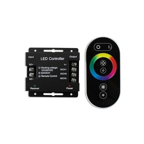 DC12V 24V 6-Tasten-Full-Touch-RGB-Controller Eisengehäuse Fernbedienung LED-Dimmer(WM-TC014B-3CH) von INOJIKGV