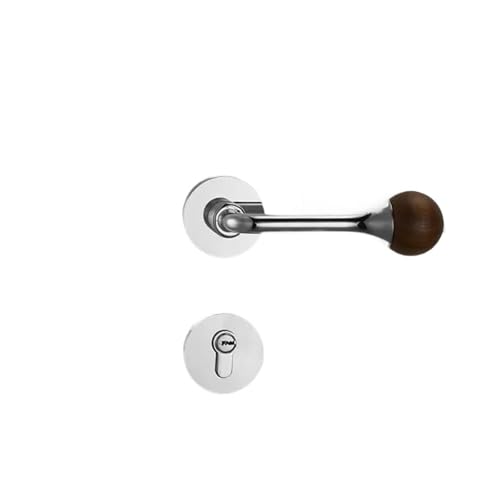 Griff Metall Schlafzimmer Türschloss Hardware Zubehör Split Lock(Silver-Silent lock) von INOJIKGV
