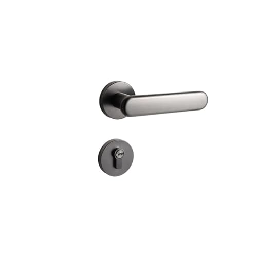 Innengriff Schlafzimmer Türschloss Home Sicherheit Silent Lock Holztürgriff(Gray-Magnetic lock) von INOJIKGV