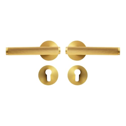 Innengriffschloss Schlafzimmertür geräuschlos geteilt Anti-Einstecken(Gold-Dummy) von INOJIKGV
