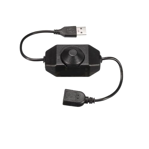 Kabel männlich zu weiblich mit Ein/Aus-Druckknopf in Schwarz und Weiß, Touch-Inline-Dimm-Controller(Rotary (Black)) von INOJIKGV