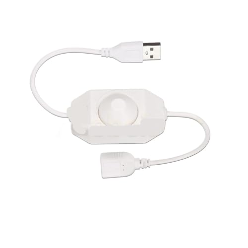Kabel männlich zu weiblich mit Ein/Aus-Druckknopf in Schwarz und Weiß, Touch-Inline-Dimm-Controller(Rotary (White)) von INOJIKGV