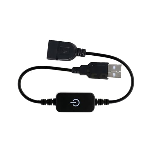 Kabel männlich zu weiblich mit Ein/Aus-Druckknopf in Schwarz und Weiß, Touch-Inline-Dimm-Controller(Touch (Black)) von INOJIKGV
