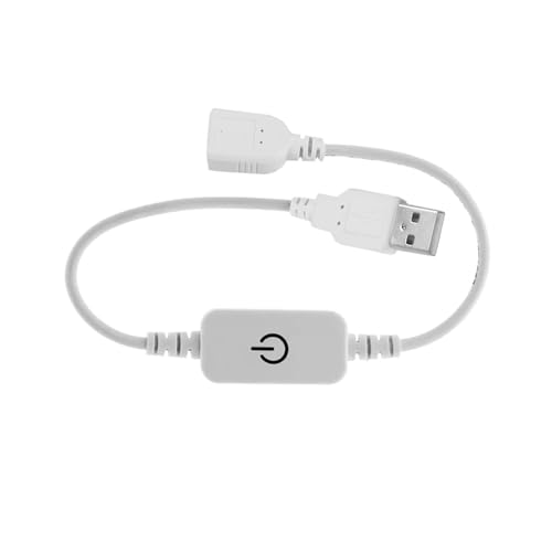 Kabel männlich zu weiblich mit Ein/Aus-Druckknopf in Schwarz und Weiß, Touch-Inline-Dimm-Controller(Touch (White)) von INOJIKGV