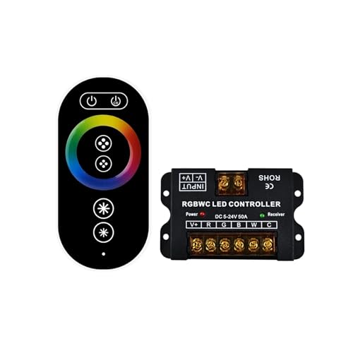 Kleine Eisenschale Controller Touch Remote Kontrollleuchte Dc5-24V 30A6 Schlüssel Einzellampe CCT RGB SMD Cob Lampe mit Dimmer Controller(1pcs RGBCCT) von INOJIKGV