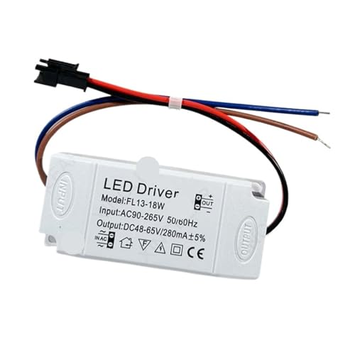 LED-Panel-Treiber Konstantstrom 3W 5W 7W 12W 18W 24W DC 250-280mA LED-Netzteil Kunststoff AC 90-265V Heimwerker(18W-Plastic Case) von INOJIKGV