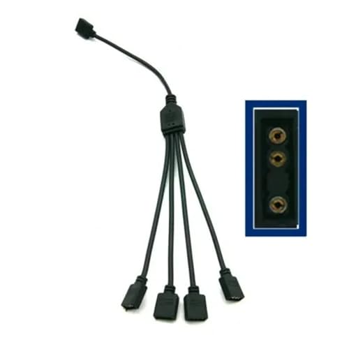 Mini-ARGB-Controller mit Fernbedienung DC5V 3-poliger Motherboard-Taste Verteiler for mehrere Beleuchtungsmodi(3PIN 1to4 splitter) von INOJIKGV