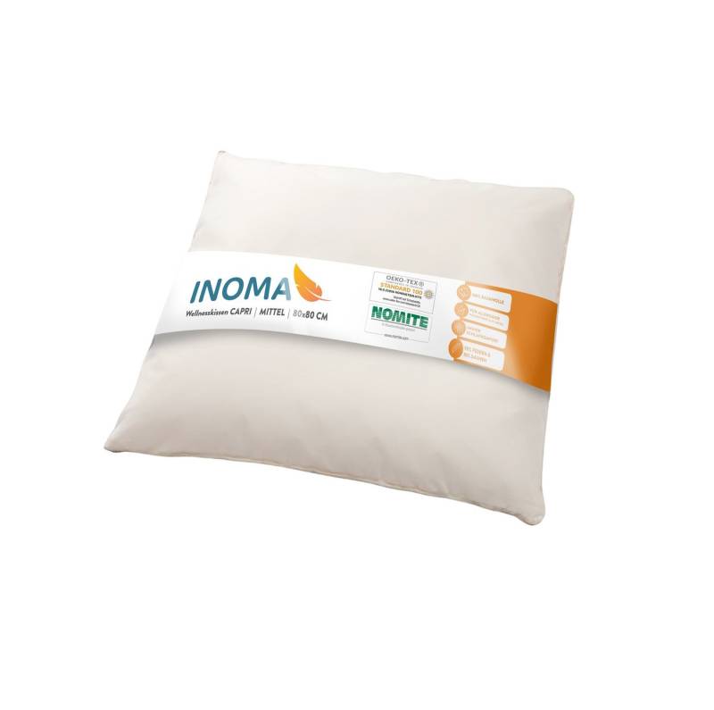INOMA Federkopfkissen INOMA Wellness-Kissen CAPRI – 80x80 cm - Made in Germany, Füllung: 90% Federn - 10% Daunen, Spar-Set, 2-tlg, 80x80 cm, allergikerfreundlich, made in Germany von INOMA
