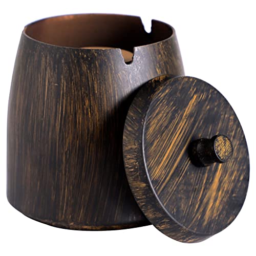 Großer Aschenbecher mit Deckel für Zigaretten, Edelstahl, rauchfrei, geruchlos, winddicht, Aschenbecher für Zuhause, Büro, Tisch, Terrasse, Außenbereich, Balkon (9,5 x 8,1 x 9,5 cm) von INONE