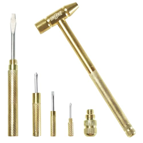 INONE 6 in 1 Mini Multitool Hammer mit Schraubendrehern, Tragbares Klauenhammerwerkzeug, Multifunktionshammer Werkzeuge für Camping und Hausreparatur von INONE