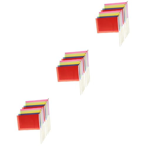 3 Sätze Farbenfrohe Quadratische Flagge Markierung Rasenfahne Flaggen Terrasse Im Freien Rechteckfahnen Saisonale Gartenfahnen Utility-flags Gartenflagge Holz 10 Stück * 3 von INOOMP