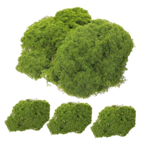 INOOMP 1 Satz Moosblock Künstliche Moosfelsen Mikro-landschaftsblockdekor Emulierter Moosiger Block Kleine Moosige Blöcke Grüne Moosblöcke Gartenmoosblöcke Plastik 5 Stück von INOOMP