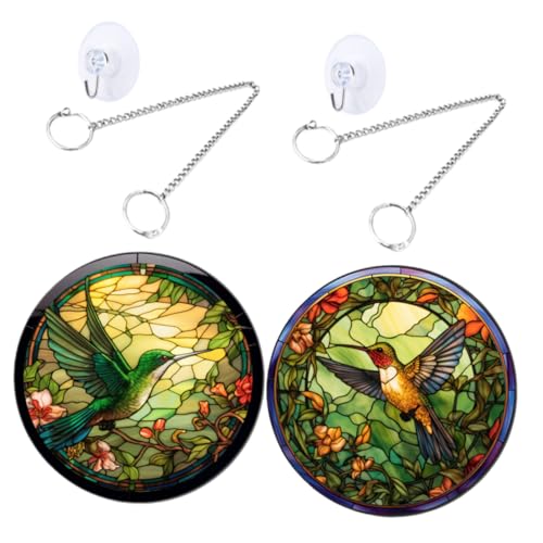 INOOMP 1 Satz -Muster -glashängedekoration Fenster Baumeln Hängend Dekorationen Hummingbird Für Hummingbird Ornament Und -Ornamente Hummingbird Art Acryl von INOOMP