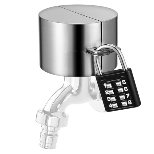 INOOMP 1 Satz Outdoor Schutzabdeckung mit Code Schloss Frostsicherer Spigot Lock für Garten und Ferienhäuser Einfache Installation ohne Vielseitig Einsetzbar Rostfreier von INOOMP