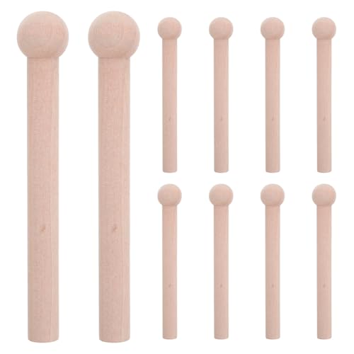 INOOMP 10 Stück Holzhaken für Stecktafeln – Holzstifte für Stecktafelplatten in der Garage – zum Organisieren von wichtigen Dingen in der Garage, Küche und im Bastelraum von INOOMP