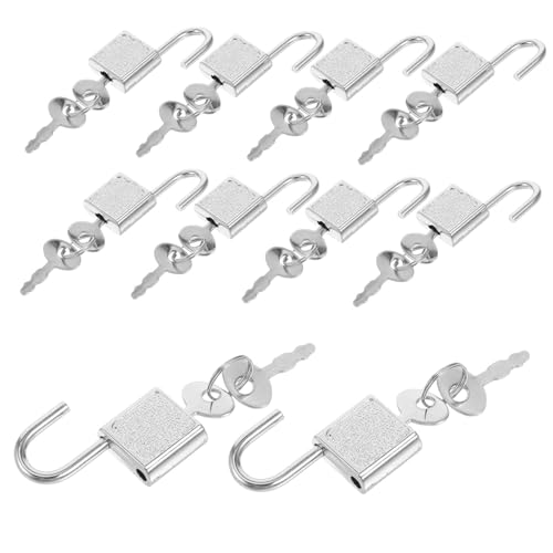 INOOMP 10 Stück Mini Vorhängeschloss Zinklegierung mit Schlüssel für Koffer Schränke Tagebücher und Aufbewahrung Kompaktes Sicheres und Stilvolles Zubehör für Reisen und Zuhause von INOOMP